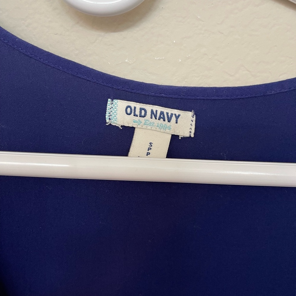 Old Navy Dark Blue Button Up Tank Top